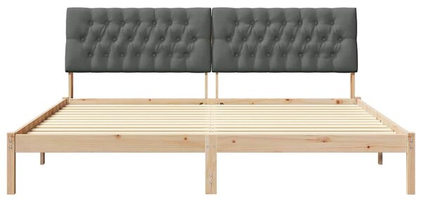 Krevetni okvir s tapiciranim uzglavljem Smeđa 200 x 200 cm - Smeđa / 200 x 200 cm