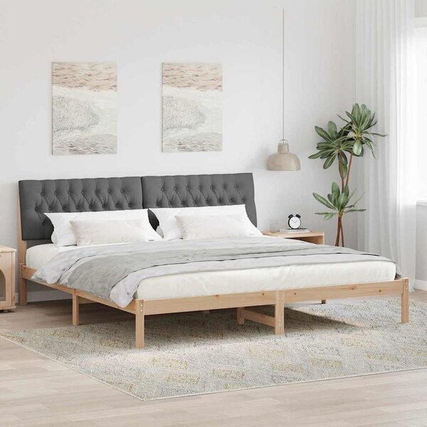 Krevetni okvir s tapiciranim uzglavljem Smeđa 200 x 200 cm - Smeđa / 200 x 200 cm