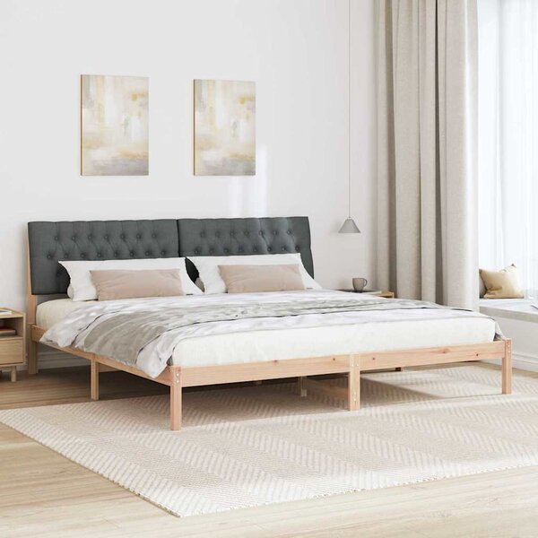 Krevetni okvir s tapiciranim uzglavljem Smeđa 200 x 200 cm - Smeđa / 200 x 200 cm