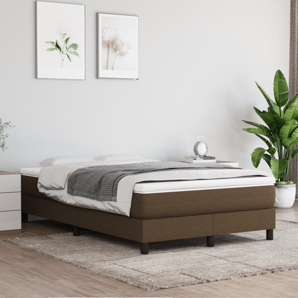 Krevet box spring s madracem tamnosmeđi 120 x 190 cm od tkanine - Smeđa / 120 x 190 cm