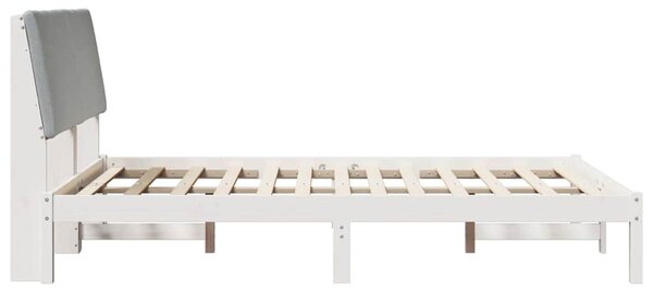 Okvir kreveta s uzglavljem Bijela i svijetlosiva 150 x 200 cm - Bijela / 150 x 200 cm