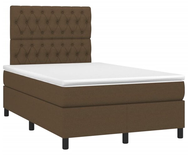 Krevet box spring s madracem tamnosmeđi 120 x 190 cm od tkanine - Smeđa / 120 x 190 cm
