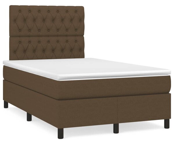 Krevet box spring s madracem tamnosmeđi 120 x 190 cm od tkanine - Smeđa / 120 x 190 cm