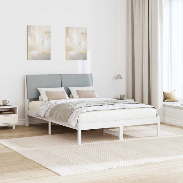 Okvir kreveta s uzglavljem Bijela i svijetlosiva 150 x 200 cm - Bijela / 150 x 200 cm