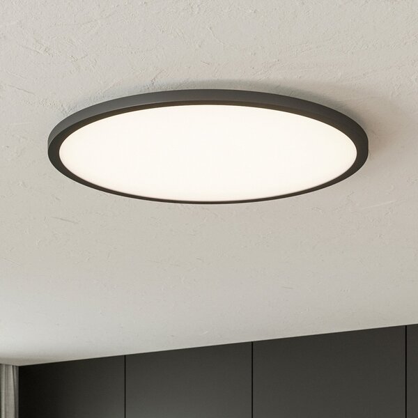 Brilliant LED stropna svjetiljka Tuco CCT, prigušiva, crna Ø 50 cm, prigušiva, Crno, Dnevni boravak/blagovaonica, Plastika