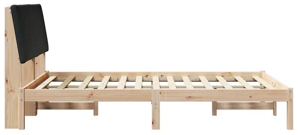 Okvir kreveta Smeđa i crna 150 x 200 cm Masivna borovina - Smeđa / 150 x 200 cm