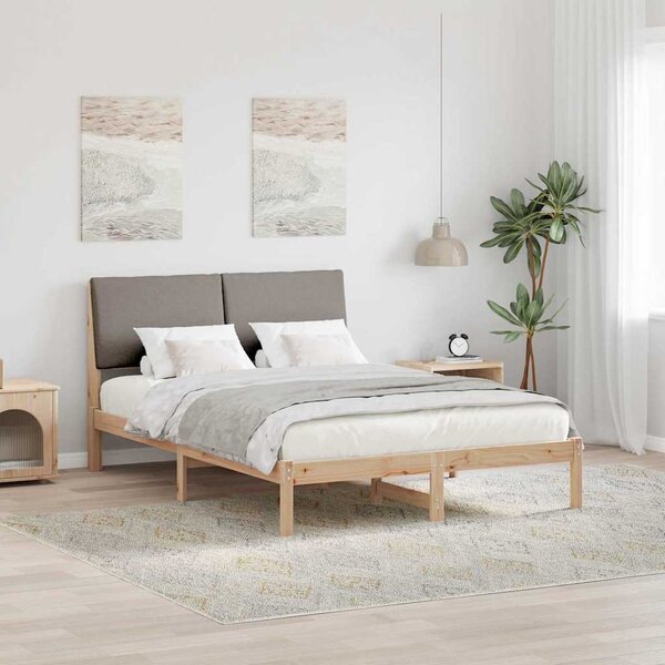 Okvir kreveta Smeđa i taupe 150 x 200 cm Masivna borovina - Smeđa / 150 x 200 cm