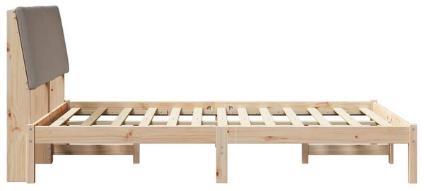 Okvir kreveta Smeđa i taupe 150 x 200 cm Masivna borovina - Smeđa / 150 x 200 cm