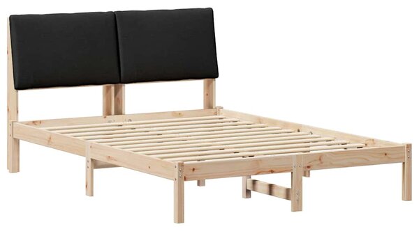Okvir kreveta Smeđa i crna 150 x 200 cm Masivna borovina - Smeđa / 150 x 200 cm
