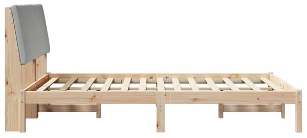 Okvir kreveta s uzglavljem Smeđa i svijetlo siva 150 x 200 cm - Smeđa / 150 x 200 cm