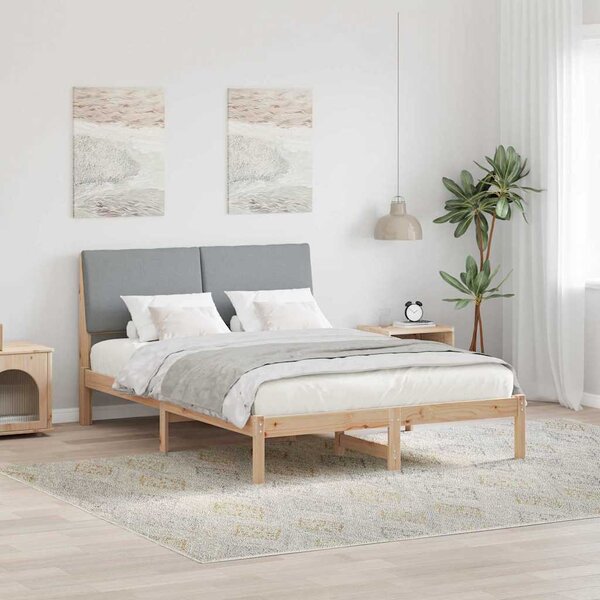 Okvir kreveta s uzglavljem Smeđa i svijetlo siva 150 x 200 cm - Smeđa / 150 x 200 cm