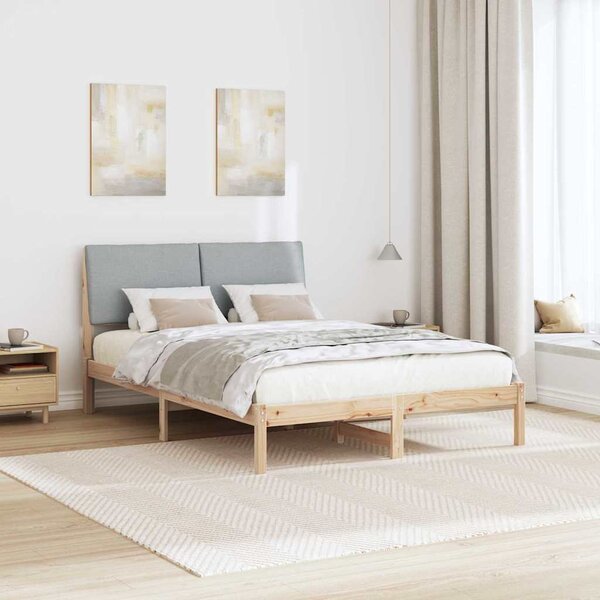 Okvir kreveta s uzglavljem Smeđa i svijetlo siva 150 x 200 cm - Smeđa / 150 x 200 cm
