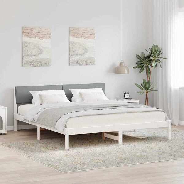 Okvir kreveta s uzglavljem Bijela i svijetlosiva 180 x 200 cm - Bijela / 180 x 200 cm