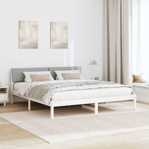 Okvir kreveta s uzglavljem Bijela i svijetlosiva 180 x 200 cm - Bijela / 180 x 200 cm