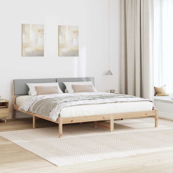 Okvir kreveta s uzglavljem Smeđa i svijetlo siva 180 x 200 cm - Smeđa / 180 x 200 cm