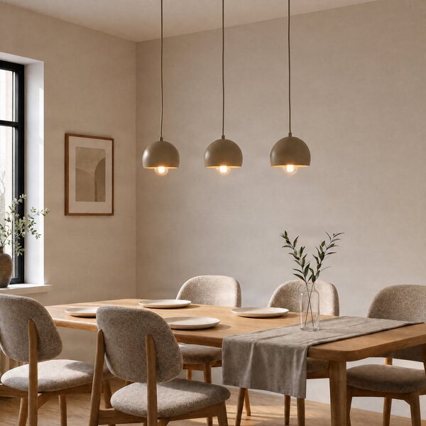 Luminex Sool viseća lampa, bež, duljina 65 cm, 3 žarulje, metal, E27, prigušiva, Bež, Dnevni boravak/blagovaonica, Metal