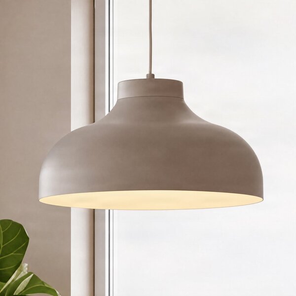 Luminex Basca viseća svjetiljka, bež, metal, Ø 40 cm, E27, prigušiva, Bež, Dnevni boravak/blagovaonica, Metal