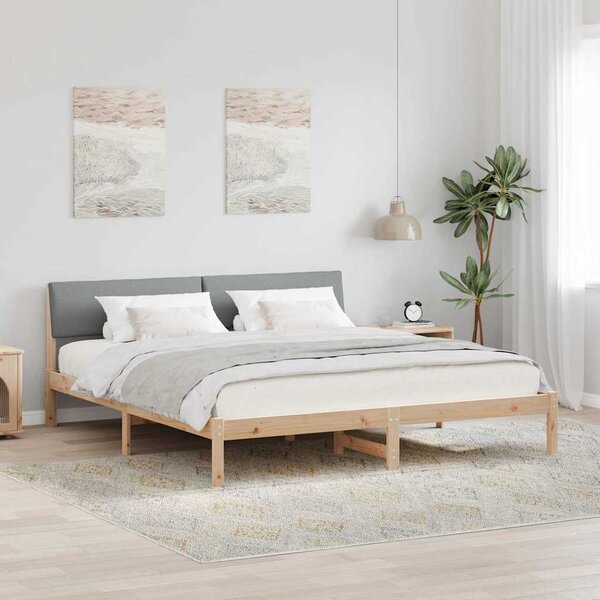 Okvir kreveta s uzglavljem Smeđa i svijetlo siva 180 x 200 cm - Smeđa / 180 x 200 cm