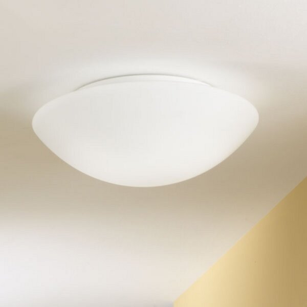Fabas Luce Pandora stropna svjetiljka, Ø 36 cm, staklo, bijela, prigušiva, Bijela, Dnevni boravak/blagovaonica, Staklo