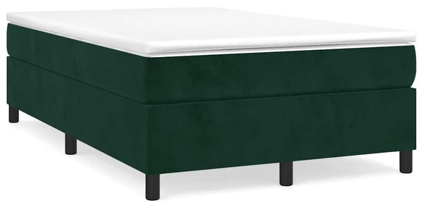Krevet box spring s madracem tamnozeleni 120x190 cm baršunasti - Zelena / 120 x 190 cm