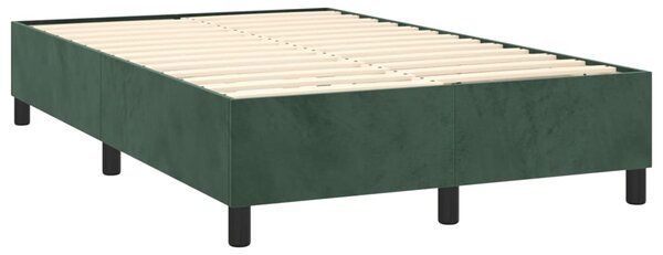 Krevet box spring s madracem tamnozeleni 120x190 cm baršunasti - Zelena / 120 x 190 cm