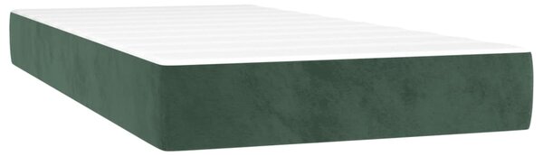 Krevet box spring s madracem tamnozeleni 120x190 cm baršunasti - Zelena / 120 x 190 cm