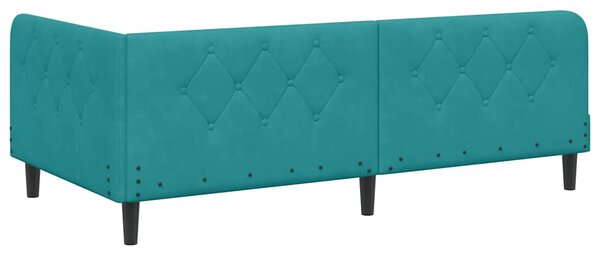 Kutni okvir kreveta Tirkizna 90 x 190 cm Baršun - Tirkizna / 90 x 190 cm