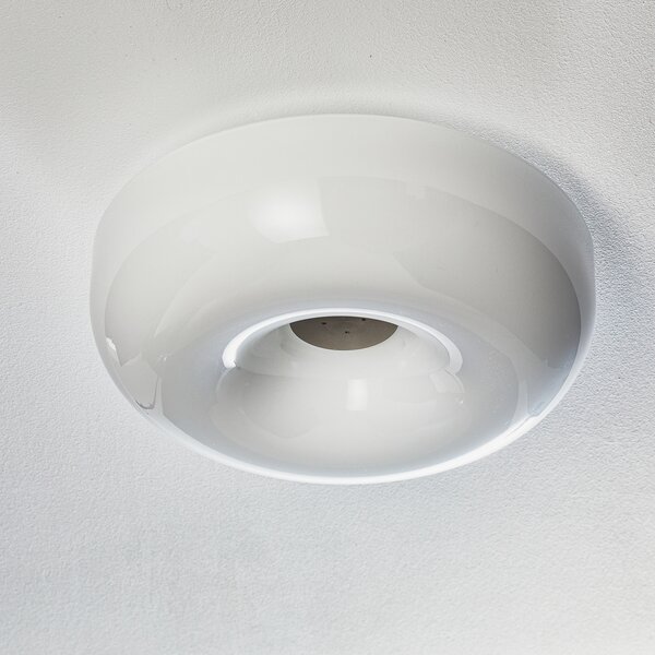 Foscarini Circus piccola staklena stropna svjetiljka, Ø 32 cm, prigušiva, Bijela, Dnevni boravak/blagovaonica, Staklo
