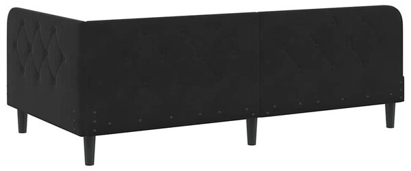 Kutni okvir kreveta Crna 90 x 190 cm Baršun - Crna / 90 x 190 cm