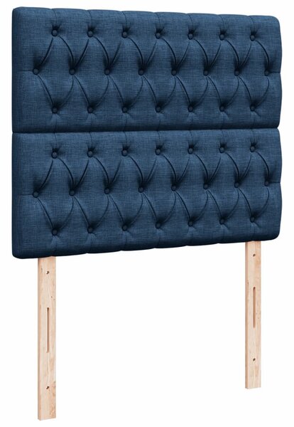 Krevet s oprugama i madracem plavi 120 x 190 cm od tkanine - Plava / 120 x 190 cm