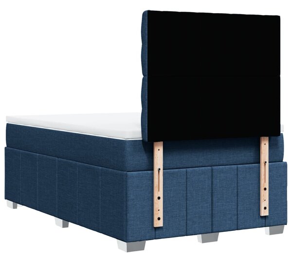 Krevet s oprugama i madracem plavi 120 x 190 cm od tkanine - Plava / 120 x 190 cm