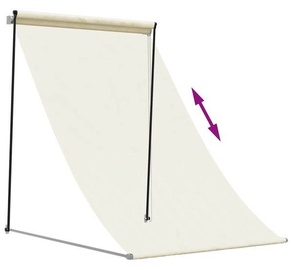 Tenda na uvlačenje krem 150 x 150 cm od tkanine i čelika - Krema / N/A