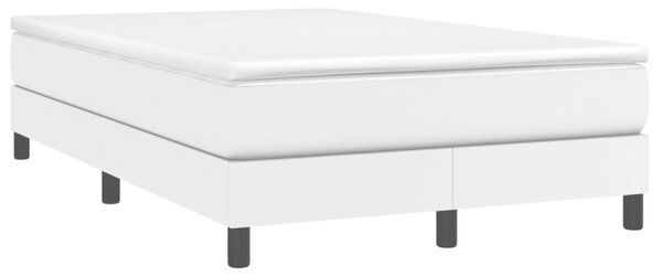 Krevet box spring s madracem bijeli 120x190 cm od umjetne kože - Bijela / 120 x 190 cm