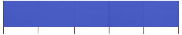 VidaXL Vjetrobran s 5 panela od tkanine 600 x 80 cm azurno plavi