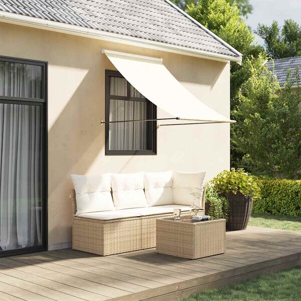 Tenda na uvlačenje krem 150 x 150 cm od tkanine i čelika - Krema / N/A