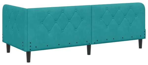 Kutni okvir kreveta Tirkizna 80 x 200 cm Baršun - Tirkizna / 80 x 200 cm