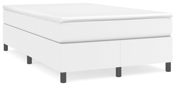 Krevet box spring s madracem bijeli 120x190 cm od umjetne kože - Bijela / 120 x 190 cm