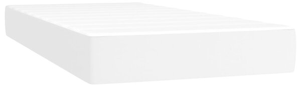 Krevet box spring s madracem LED bijeli 120x190 cm umjetna koža - Bijela / 120 x 190 cm