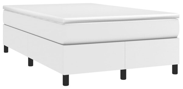 Krevet box spring s madracem bijeli 120x190 cm od umjetne kože - Bijela / 120 x 190 cm
