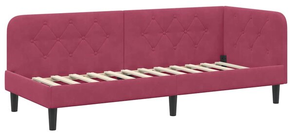 Kutni okvir kreveta Vinska crvena 80 x 200 cm Baršun - Crvena / 80 x 200 cm