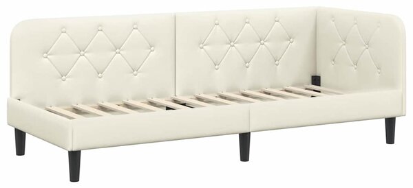 Kutni okvir kreveta Krema 80 x 200 cm Baršun - Krem / 80 x 200 cm