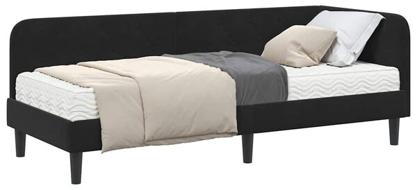 Kutni okvir kreveta Crna 80 x 200 cm Baršun - Crna / 80 x 200 cm