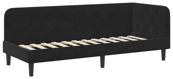 Kutni okvir kreveta Crna 80 x 200 cm Baršun - Crna / 80 x 200 cm