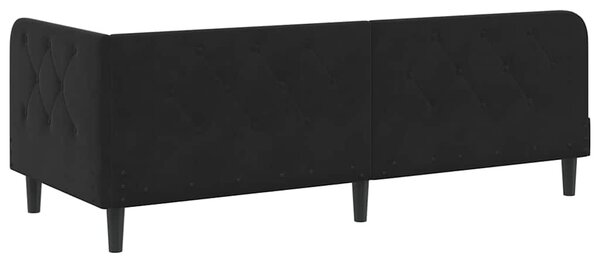 Kutni okvir kreveta Crna 80 x 200 cm Baršun - Crna / 80 x 200 cm