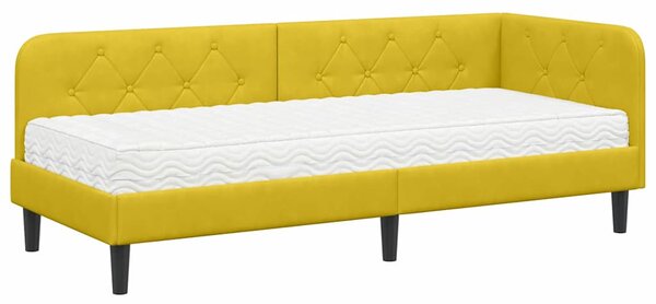 Kutni okvir kreveta Žuta 80 x 200 cm Baršun - Žuta / 80 x 200 cm