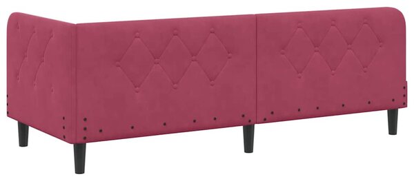 Kutni okvir kreveta Vinska crvena 80 x 200 cm Baršun - Crvena / 80 x 200 cm