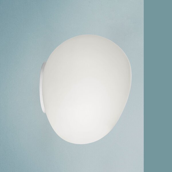 Foscarini Gregg MIDI zidna svjetiljka, od stakla, bijela, prigušiva, Bijela, Dnevni boravak/blagovaonica, Staklo