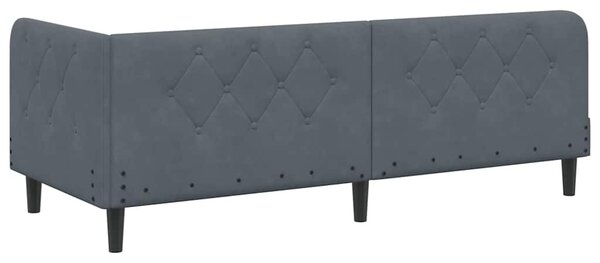 Kutni okvir kreveta Tamno siva 80 x 200 cm Baršun - Siva / 80 x 200 cm