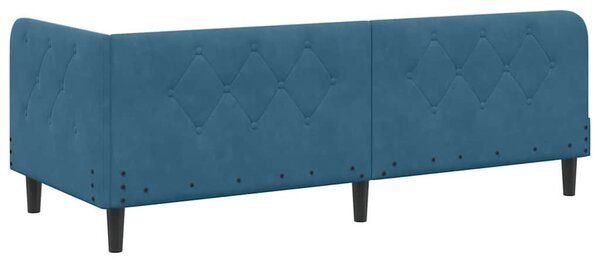 Kutni okvir kreveta Plava 80 x 200 cm Baršun - Plava / 80 x 200 cm