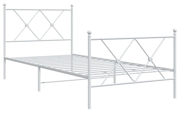 Metalni okvir kreveta uzglavlje i podnožje bijeli 90 x 200 cm - Bijela / 90 x 200 cm